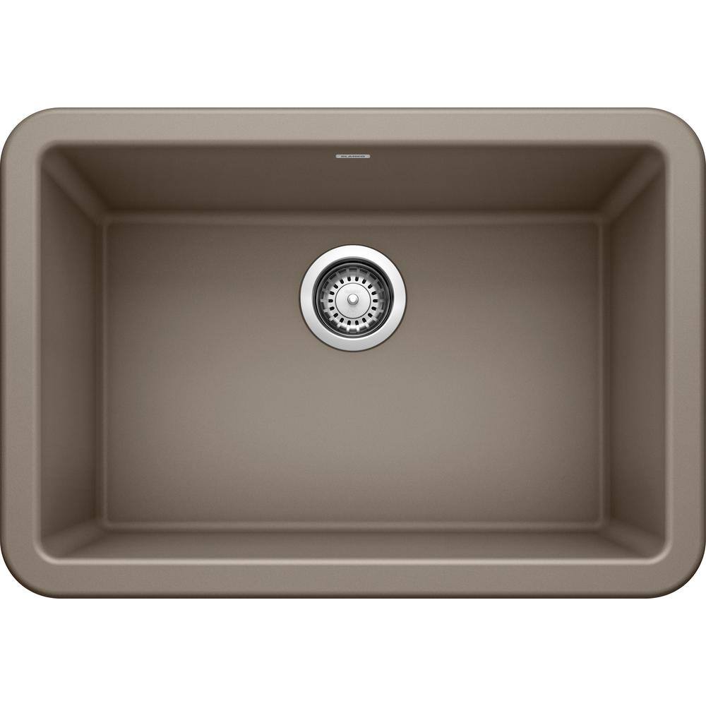 Blanco IKON SILGRANIT Tan Granite Composite 27 in. Single Bowl ...
