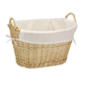 Willow Laundry Basket with Lining and Handles/Natural
