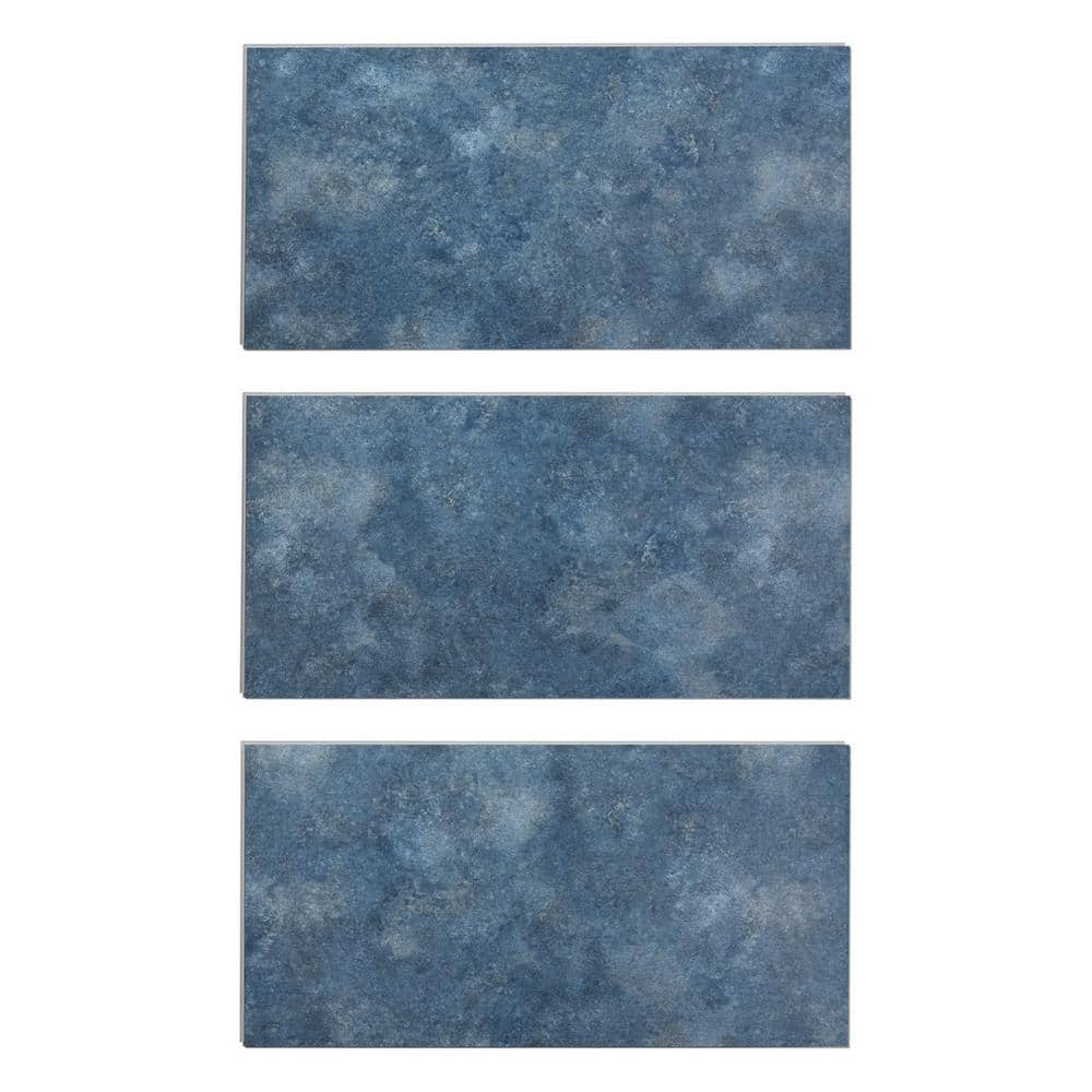Topaz Blue Stone Look 12" x 24" Waterproof Vinyl Tile