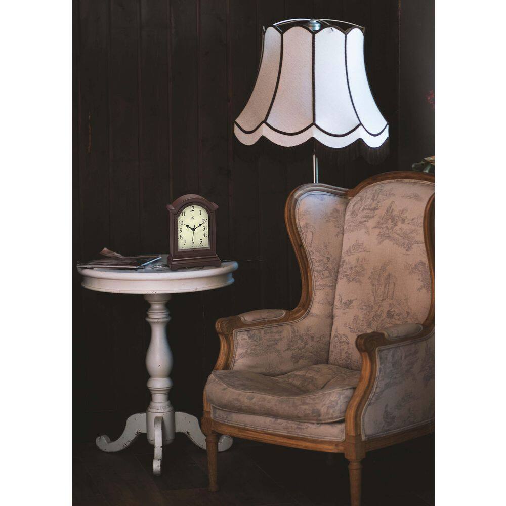 9.5" Dark Brown Quartz Grandfather-Style Tabletop Clock