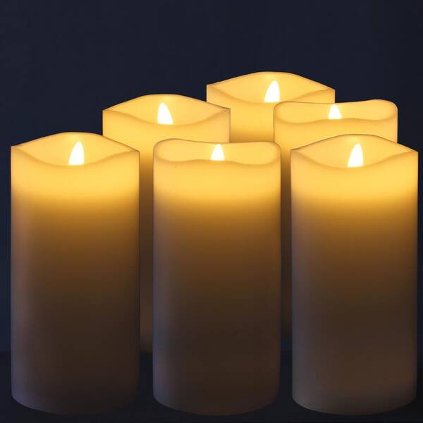 Stonebriar Collection Ivory 3x6 Real Wax LED Candle Set (6 Pk) SB