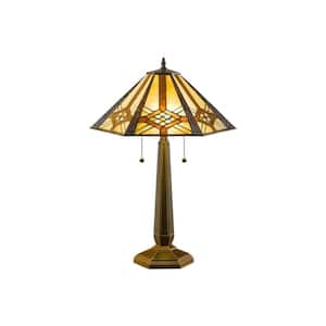 25 in. Height Tiffany Hex Mission Bronze Table Lamp