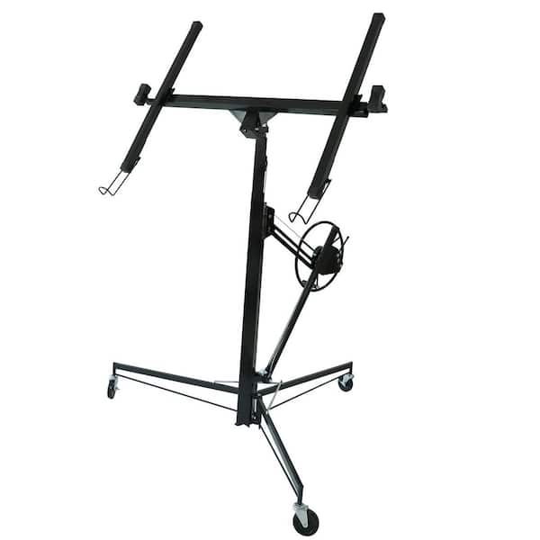 16 ft. Heavy Duty Sheetrock Hoist Holder, Drywall Panel Hoist, Black