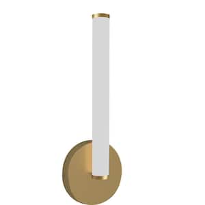 Corvette 1 Light Aged Brass Dimmable Wall Sconce with White Acrylic Shade