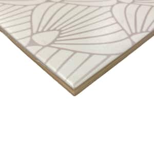 Epoque Shell White and Lavender 8 in. x 8 in. Matte Ceramic Floor and Wall Tile (12.7 sq. ft. / Case)