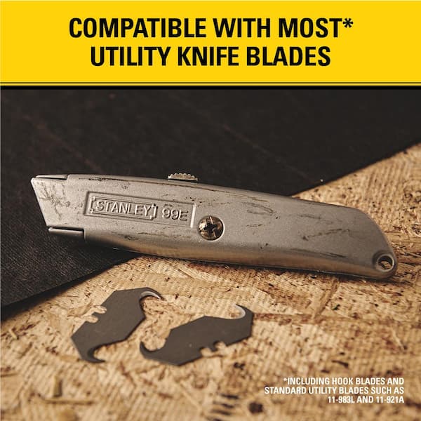 Stanley STANLEY 6-3/8 in. Quick-Change Utility Knife with Retractable Blade  and Twine Cutter, Silver