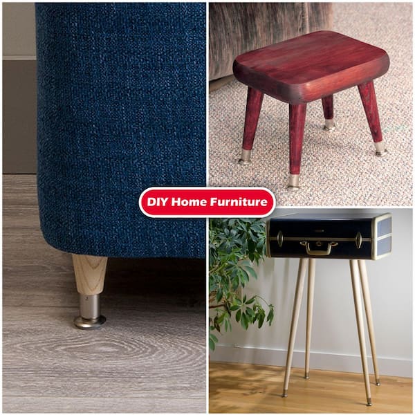 Waddell - 8 in. Round Taper Table Leg with Hanger Bolt - 1.5 in. Dia. Tapers to 0.875 in. - Unfinished Hardwood - Self Leveling