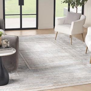 Glam Ivory Multicolor 9 ft. x 12 ft. Contemporary Area Rug