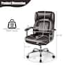 Gymax Faux Leather High Back Reclining Office Chair Ergonomic Computer Desk  Chair in Black with Footrest and Pad GYM11601 - The Home Depot