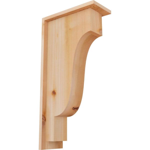 Ekena Millwork 5-1/2 in. x 12 in. x 24 in. Western Red Cedar Newport Smooth Corbel with Backplate