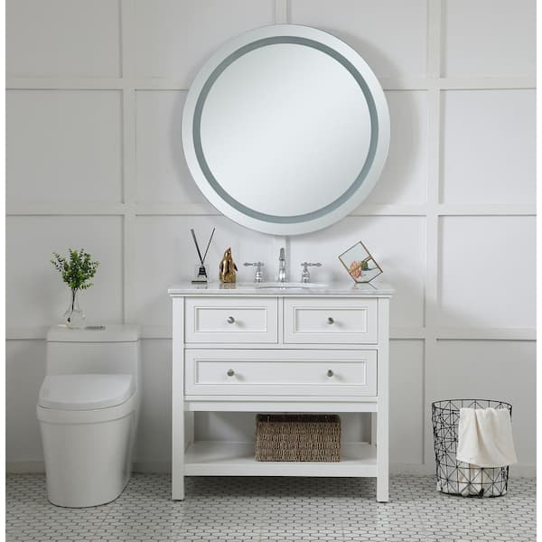 Side-Lighted LED Bathroom Vanity Mirror: 36 x 36 - Round – Mirrors &  Marble