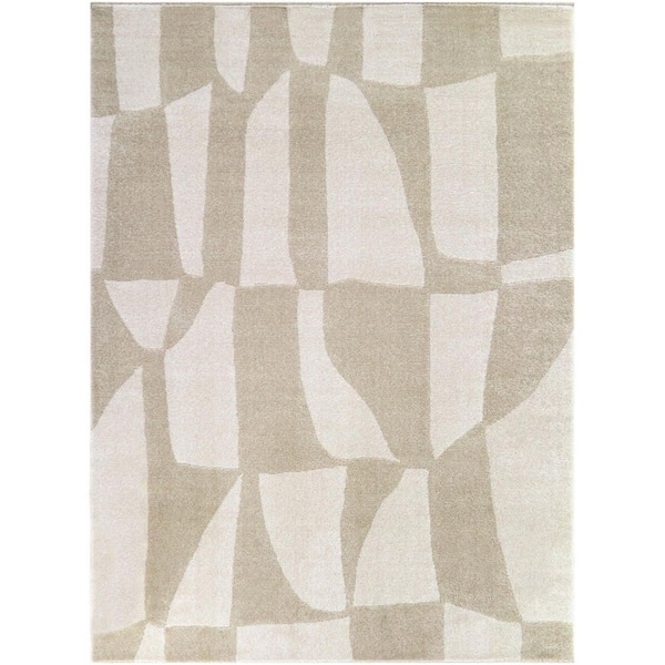 Kylan Beige 7 ft. 10 in. x 10 ft. Abstract Area Rug
