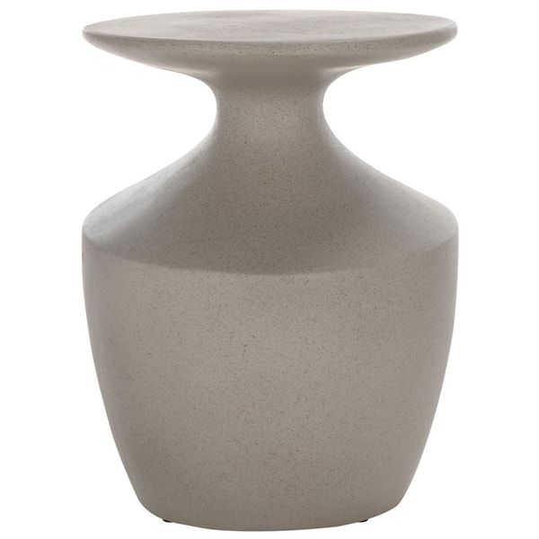 SAFAVIEH Jaiya 19.25 in. Gray Round Concrete End Table