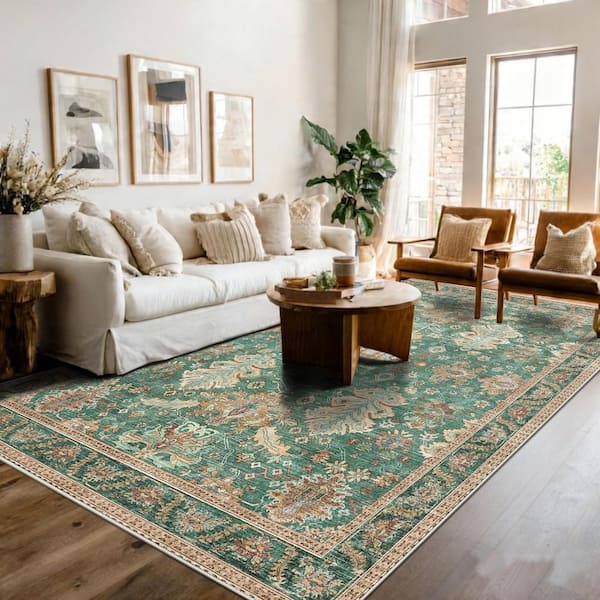 Desert Brown 9 ft. x 12 ft. Vintage Indoor Area Rug