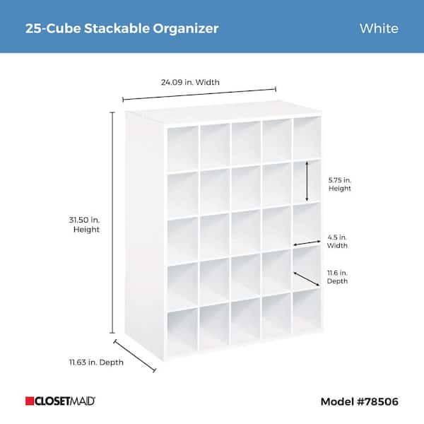 Stackable 31? Extra Wide 2-Shelf Storage Organizer, White