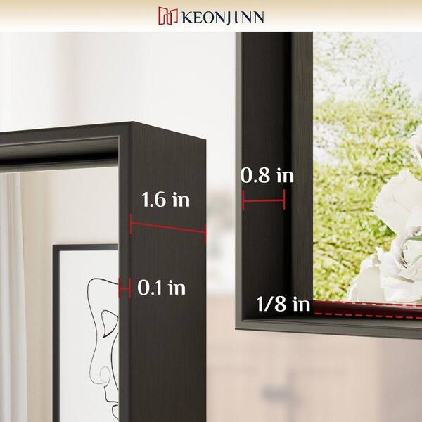 KeonJinn 72 in. W x 36 in. H Rectangular Framed Black Mirrors for