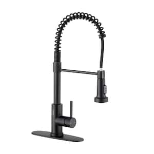 Single Handle Pull Down Sprayer Kitchen Faucet with Touchless Sensor in Matte Black