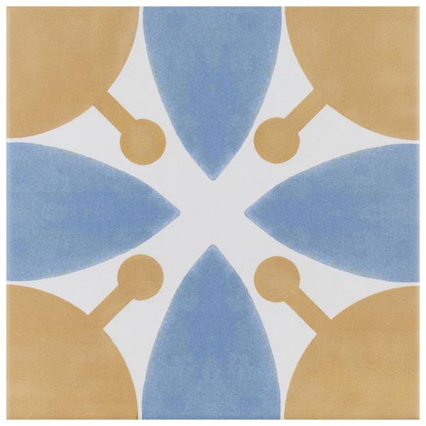 Merola Tile Revival Leaf 7-3/4 in. x 7-3/4 in. Ceramic Floor and Wall Take Home Tile Sample