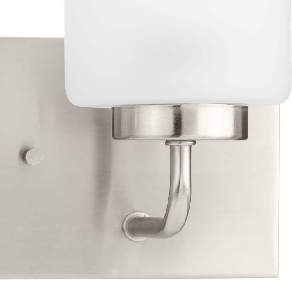 Elegant Brushed Nickel 2-Light Bath Vanity with Etched Glass Shades