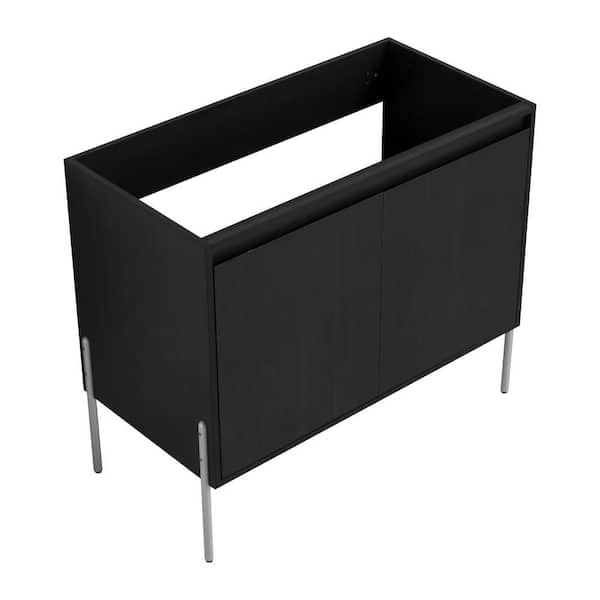UPIKER Annecy 35.06 in. W x 17.94 in. D x 30.31 in. H Freestanding Bath Vanity Cabinet without Top in Dark Oak Unassembled