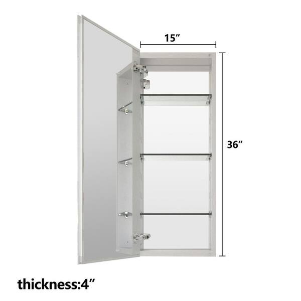 Jensen Metro Deluxe 15-in x 35-in Rectangle Surface/Recessed Mirrored Medicine Cabinet