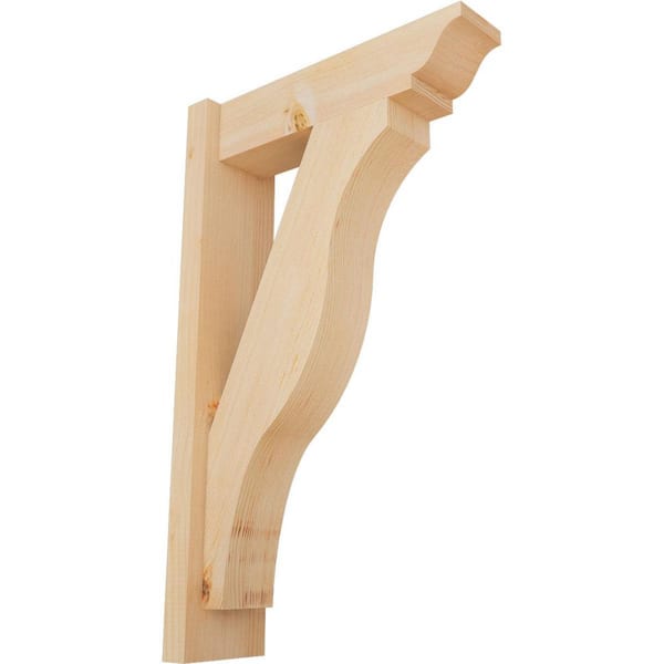 Ekena Millwork 6 in. x 30 in. x 18 in. Douglas Fir Fuston Traditional Smooth Outlooker