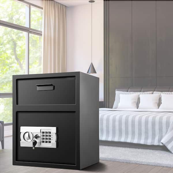 Digital Depository Safe Carbon Steel Electronic Code Lock Depository Safe with Deposit Slot, 17.7 in. H Black Backpack