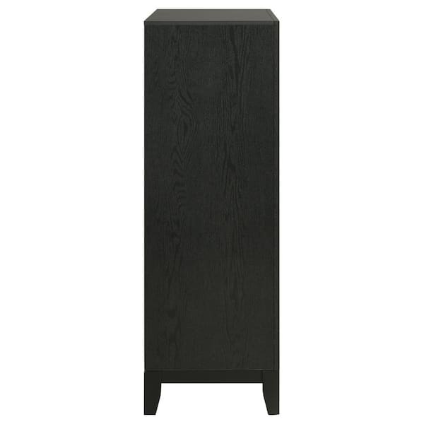Benjara Black, Brown and Silver 5-Drawer 31 in. Wide Dresser