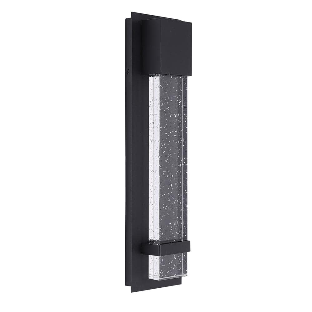 Venecia 4.76 in. W x 17.99 in H 1-Light Matte Black Integrated LED Outdoor 