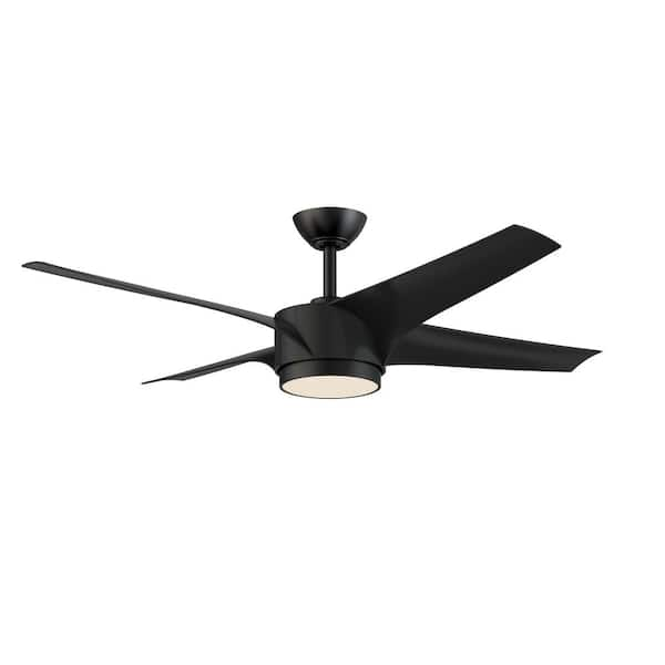 Kendal Lighting Vela 52 in. Outdoor Black Standard Ceiling Fan with ...