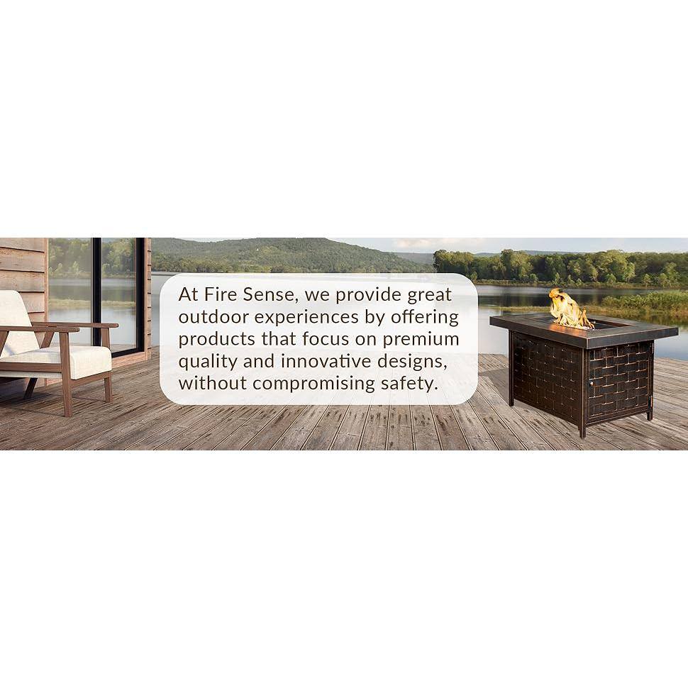 Armstrong Bronze Aluminum Gas Fire Pit Table with Clear Fire Glass