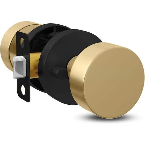 Buena Metal Satin Brass Entry Hall/Closet Deadbolt Door LockStyle Door Knob with Heavy Duty Interior Exterior 1-Pack