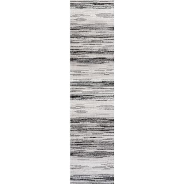 Austin Gradient Striped Gray/Black 2 ft. x 8 ft. Runner Rug
