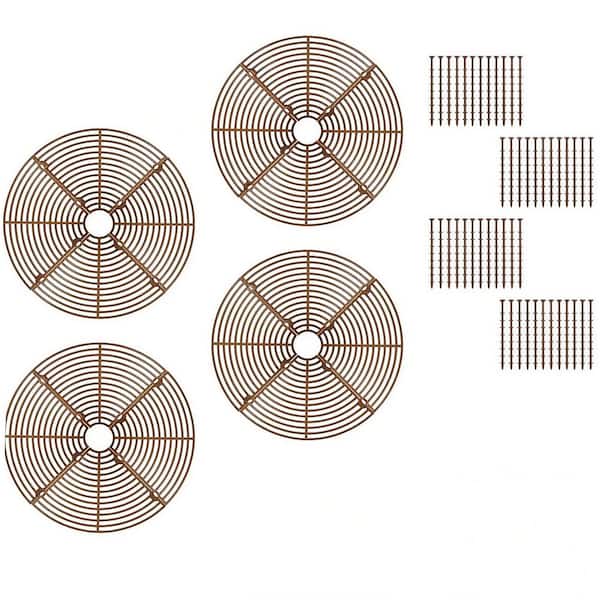 Wellco Large 7.48 in. Dia Brown Metal Flowerpot Grid Rack with Coco ...
