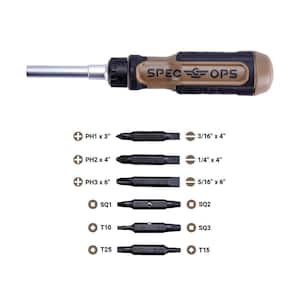 SPEC OPS Screwdriver Set, Phillips and Slotted, Magentic Tip, Cr