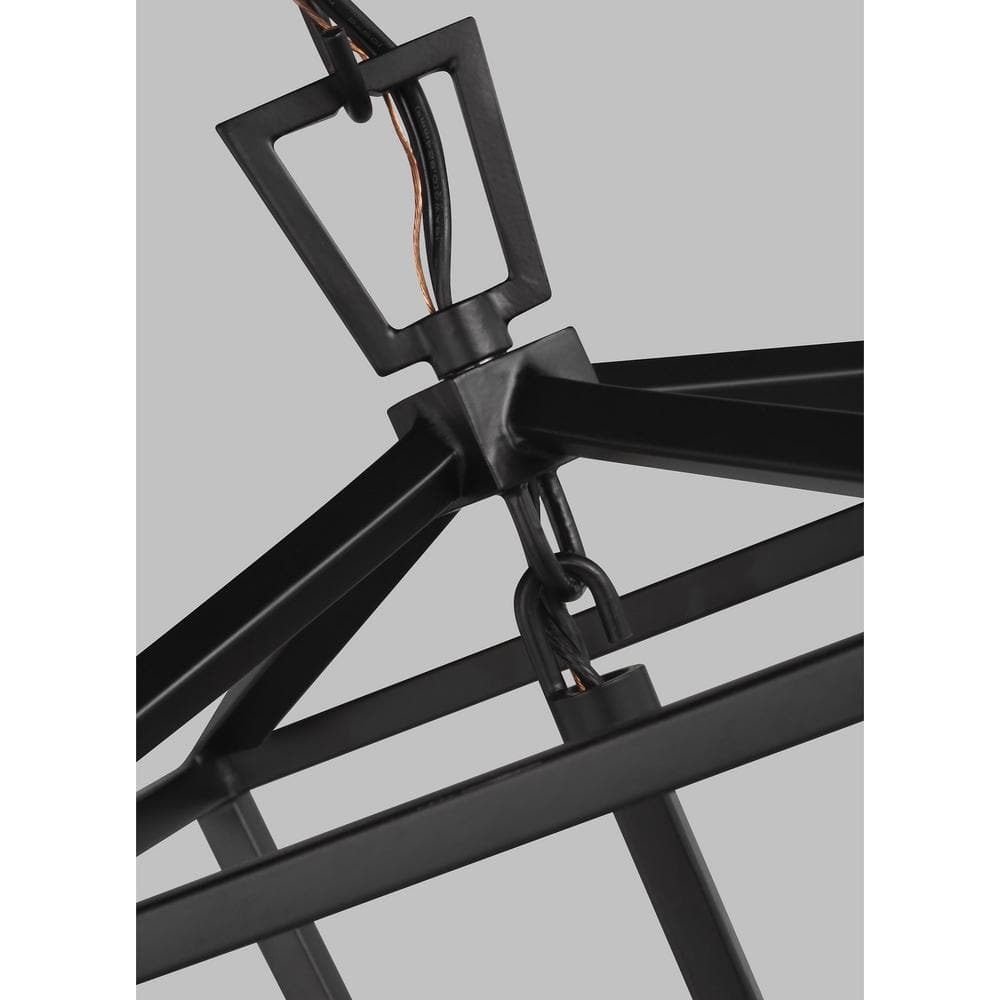 Midnight Black Mini Lantern Pendant with Candelabra Torpedo Bulbs