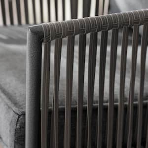 Tolston 5-Piece Wicker Outdoor Patio Dining Set with Charcoal Cushions