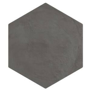 Dash Charcoal Black 8.5 in. x 9.84 in. Matte Hexagon Porcelain Floor and Wall Tile (12.66 sq. ft./Case)