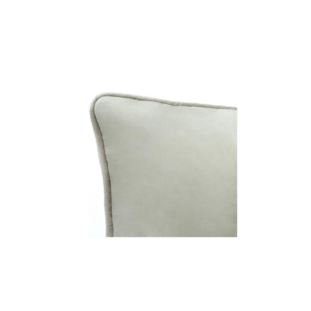 Oyster Beige Velvet Square Decorative Throw Pillow 20 x 20