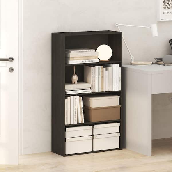 Furinno Jaya 41.9 in. Tall Espresso Wood 4-Shelf Bookcase 23326EX