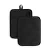 KitchenAid Ribbed Soft Silicone Matte Black 7 in. x 9 in. Pot Holder(2-Pack) 2P013118TDKA 009