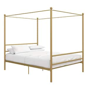 Kora Metal Canopy Bed, Full, Gold