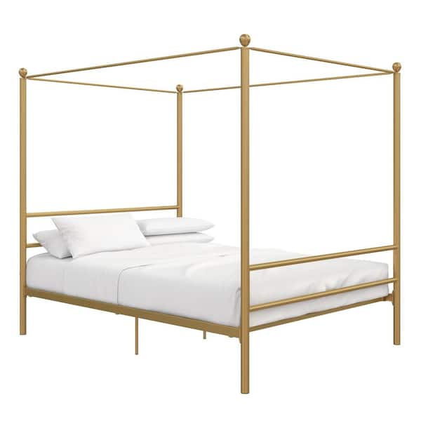 DHP Kora Metal Canopy Bed, Full, Gold