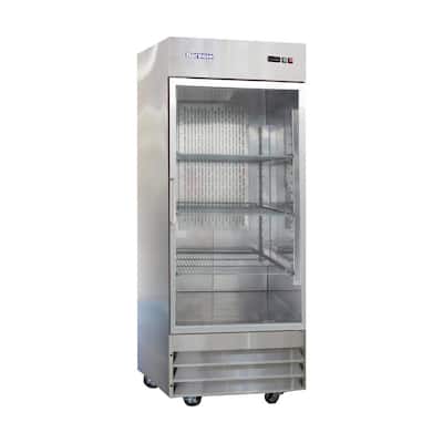 29 in. W 23 cu. ft. Single Glass Door Reach-in Commercial Freezerless Refrigerator in Stainless Steel