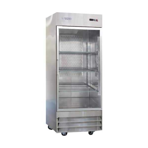 Norpole 29 in. W 23 cu. ft. Single Glass Door Reach-in Commercial Freezerless Refrigerator in Stainless Steel