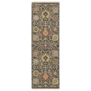 Lavista Gray/Multi-Colored 2 ft. x 6 ft. Traditional Persian Oriental Wool/Nylon Blend Indoor Runner Area Rug