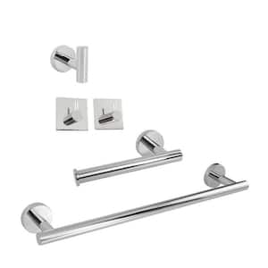 5-Piece Bath Hardware Set with Toilet Paper Holder, 3-Pack Towel Hooks and 16 in. Towel Bar in Polished Chrome