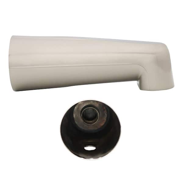 Westbrass 7 in. Extended Reach Wall Mount Tub Spout, Satin Nickel