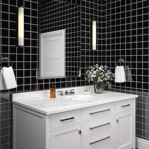 4 x 4 White Ceramic Tile for Kitchen, Bathroom or Wall Panel (5.28 Sq ft-  Box of 50 Tiles)