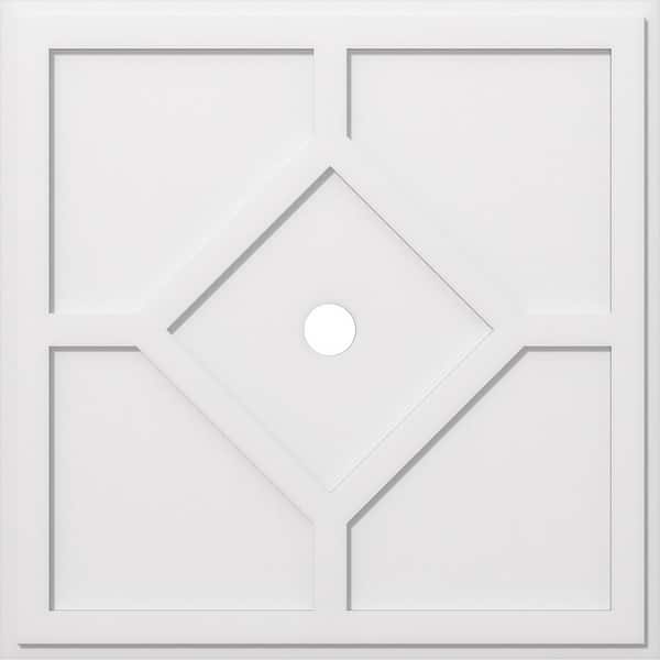 1 in. P X 13-1/4 in. C X 38 in. OD X 3 in. ID Embry Architectural Grade PVC Contemporary Ceiling Medallion